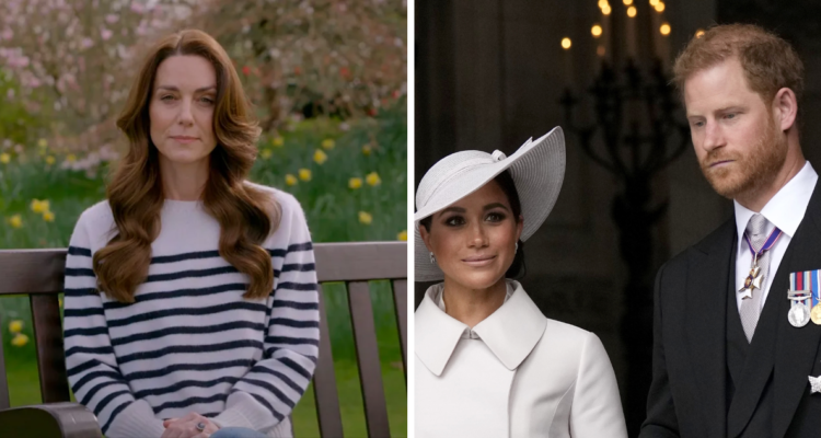 Kate Middleton (izquierda) y Duques de Sussex (derecha)