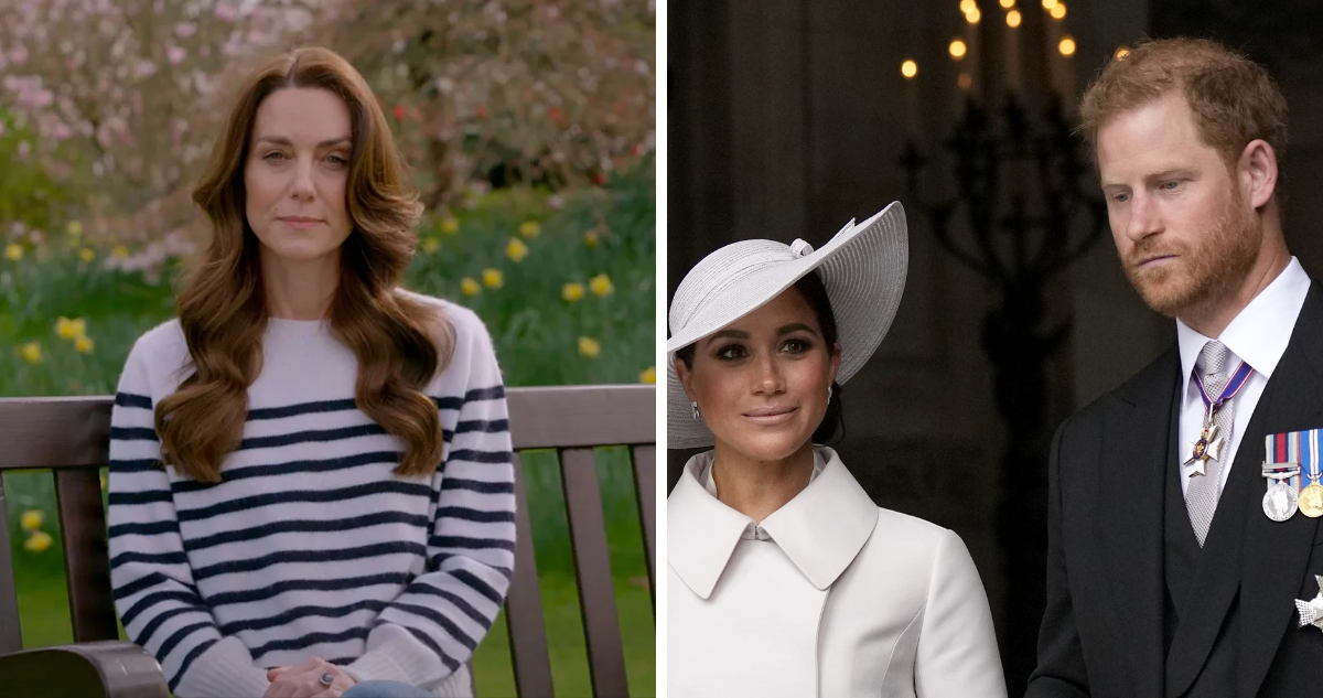Kate Middleton (izquierda) y Duques de Sussex (derecha)
