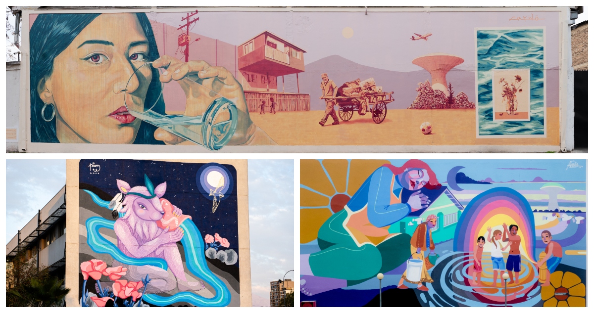 La ruta de murales más grande de Chile: 52 obras reflexionan sobre el agua en las comunas de la RM