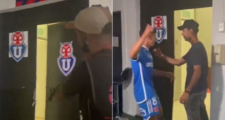 La U y su festejo en vestuario con dedicatoria a Colo Colo en el Monumental