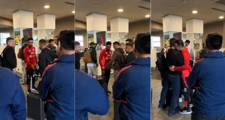 Claudio Bravo y Mauricio Isla recibieron a sus compañeros en La Roja