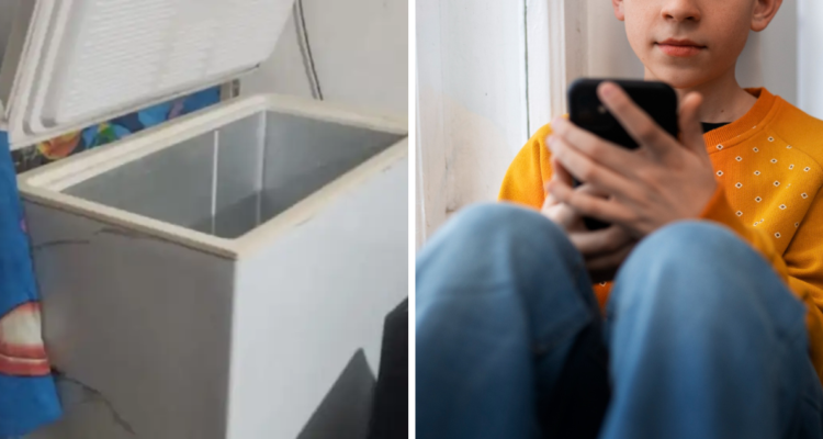 Adolescente usando redes sociales y fotografía de congelador en referencia a niño que murió en Argentina