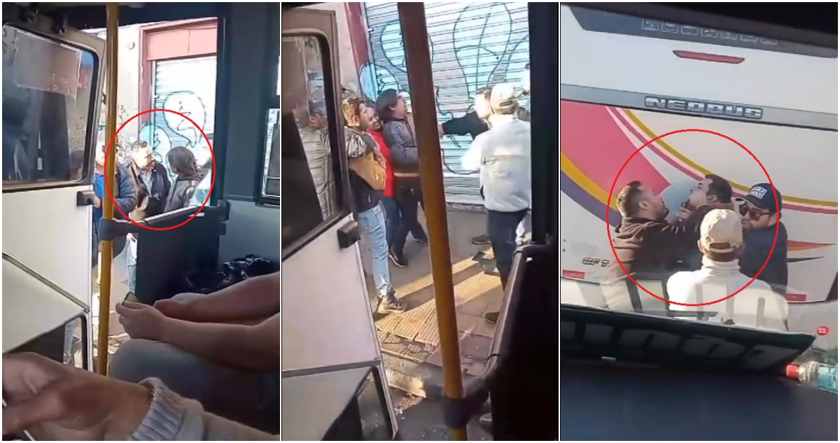 Pasajeros captan violenta pelea entre conductores de buses que unen Concepción con Florida