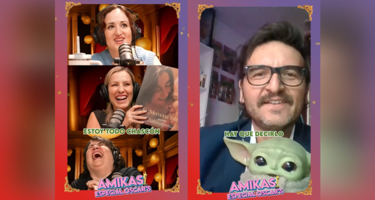 “Pedro Pascual” cayó ‘de sorpresa’ en el podcast Amikas que se estaba transmitiendo para comentar la última premiación de los Oscar.