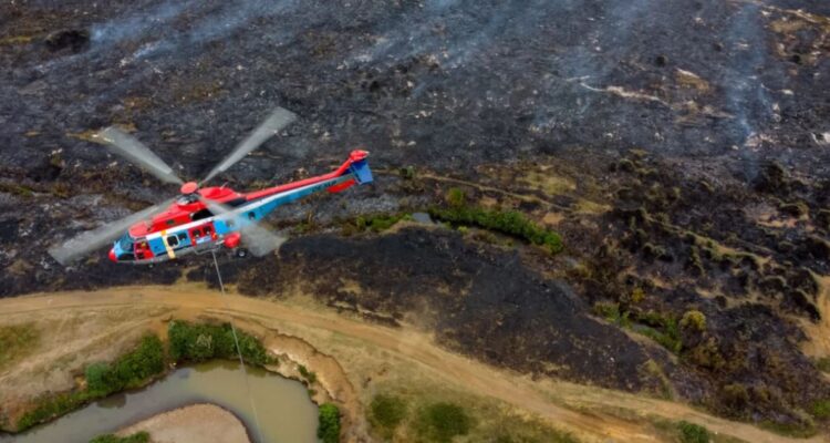 Reportan ataque a tiros contra aviones y helicópteros que combaten incendio forestal en Tirúa