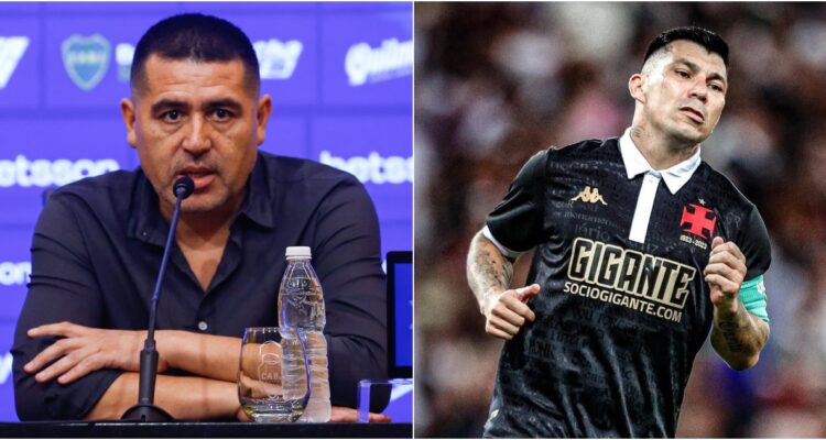 Juan Román Riquelme y Gary Medel