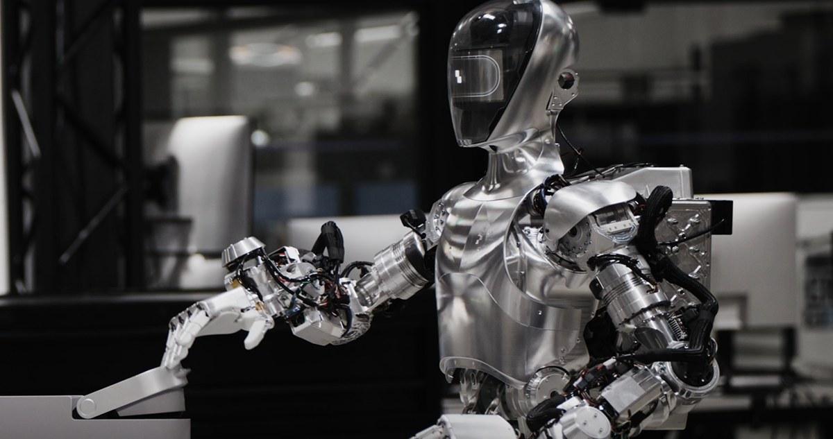 Figure 01, el primero de una línea de robots que eventualmente tendrán GPT integrado.