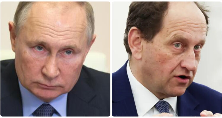 El presidente ruso, Vladimir Putin, y el embajador alemán en Rusia, Alexander Lambsdorff
