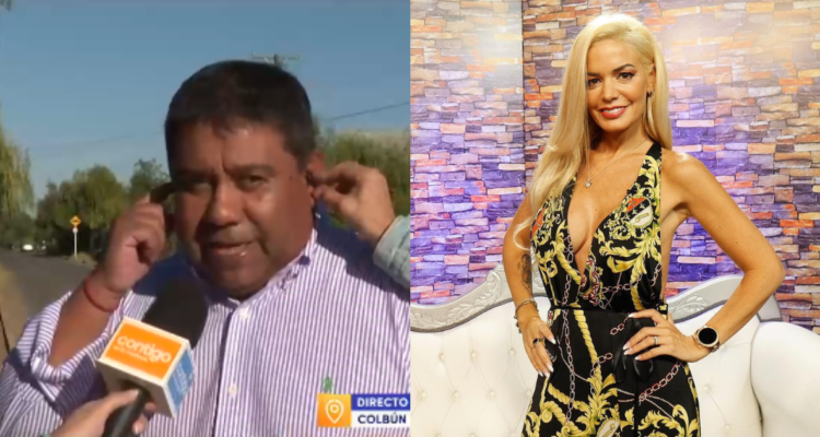 Pedro Pablo Muñoz, alcalde de Colbún (izquierda) y la modelo Sandy Boquita (derecha) en referencia a caso de acoso sexual