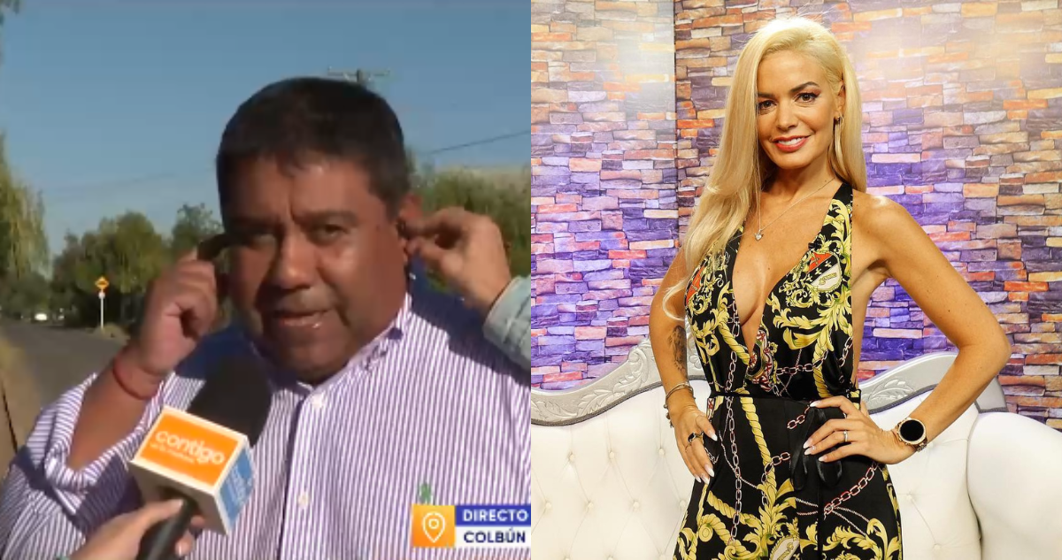 Pedro Pablo Muñoz, alcalde de Colbún (izquierda) y la modelo Sandy Boquita (derecha) en referencia a caso de acoso sexual