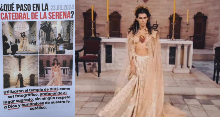 Sesión fotográfica de modelo trans en Catedral de La Serena