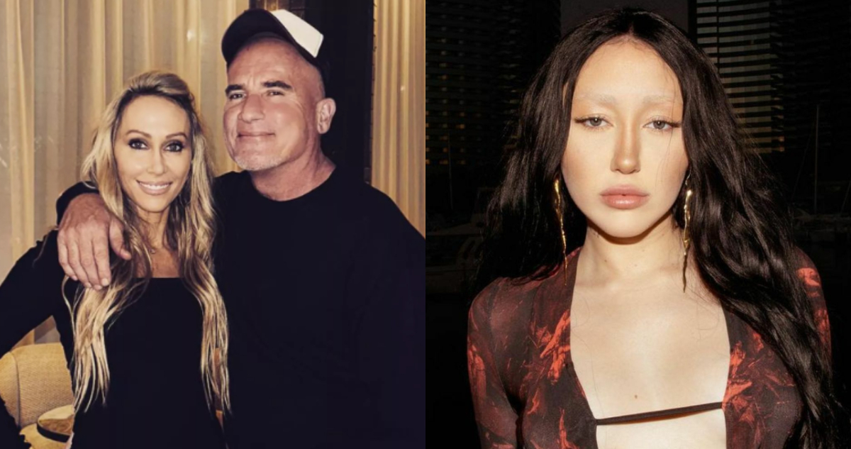 Tish Cyrus y Dominic Purcell, por un lado, y Noah por el otro.