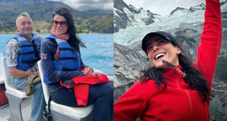 Tonka Tomicic junto a Ricardo Cantín en la patagonia