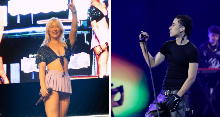 Vesta Lugg en concierto (izquierda) y Trueno en Festival de Viña (derecha)