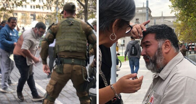 Presidente de la CUT acusa agresión de Carabineros afuera de La Moneda y pide explicación al Gobierno