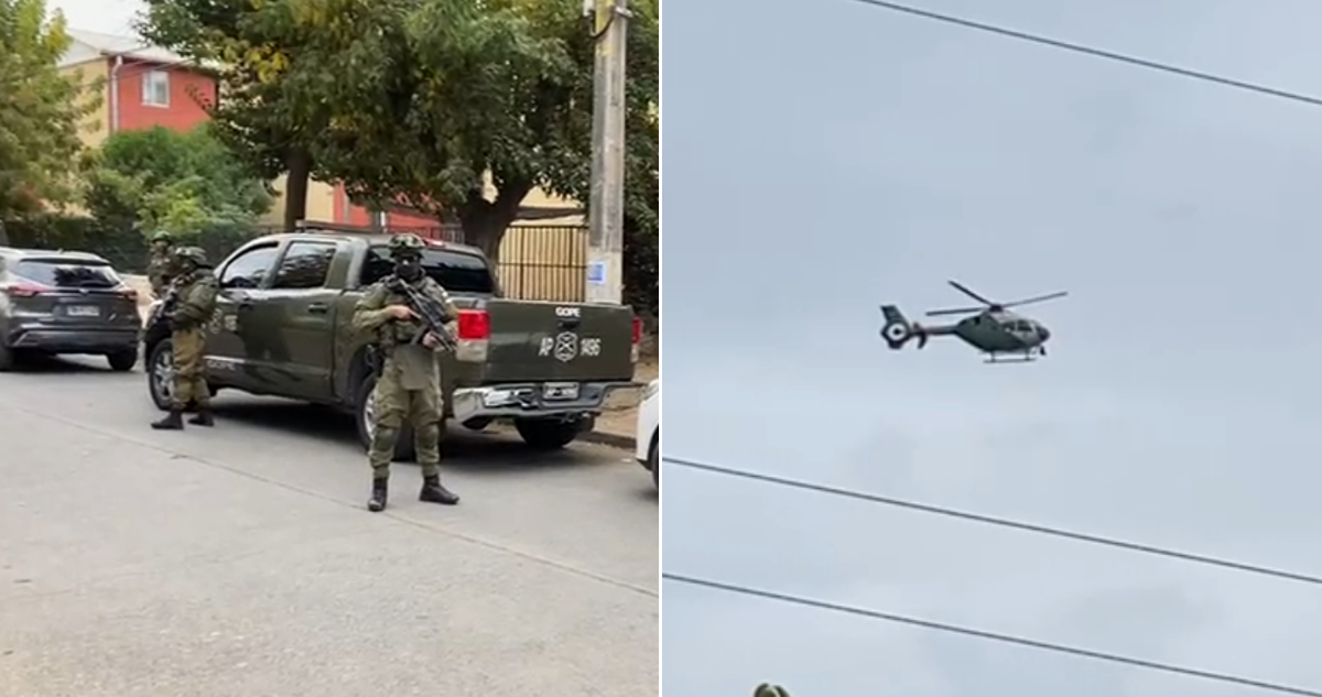 Intenso operativo con helicópteros en Graneros por muerte de carabinero: imputados habrían usado casa