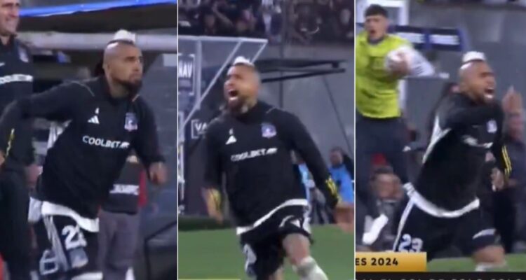 El desaforado festejo de Arturo Vidal por gol del triunfo de Colo Colo ante Cerro en Copa Libertadores