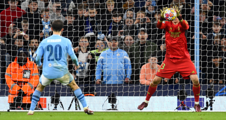 El penal de Bernardo Silva que circula en redes sociales.