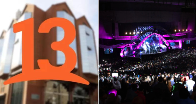 fachada de canal 13 y captura de Festival de Viña