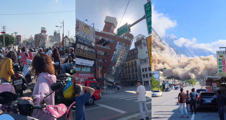 Reportan colapso de edificios y grandes deslizamientos de tierra tras terremoto en Taiwán