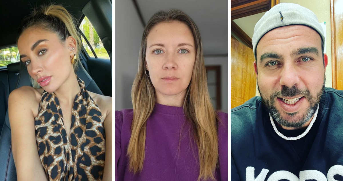 Camila Andrade, Carla Jara y Francisco Kaminski (de izquierda a derecha)|