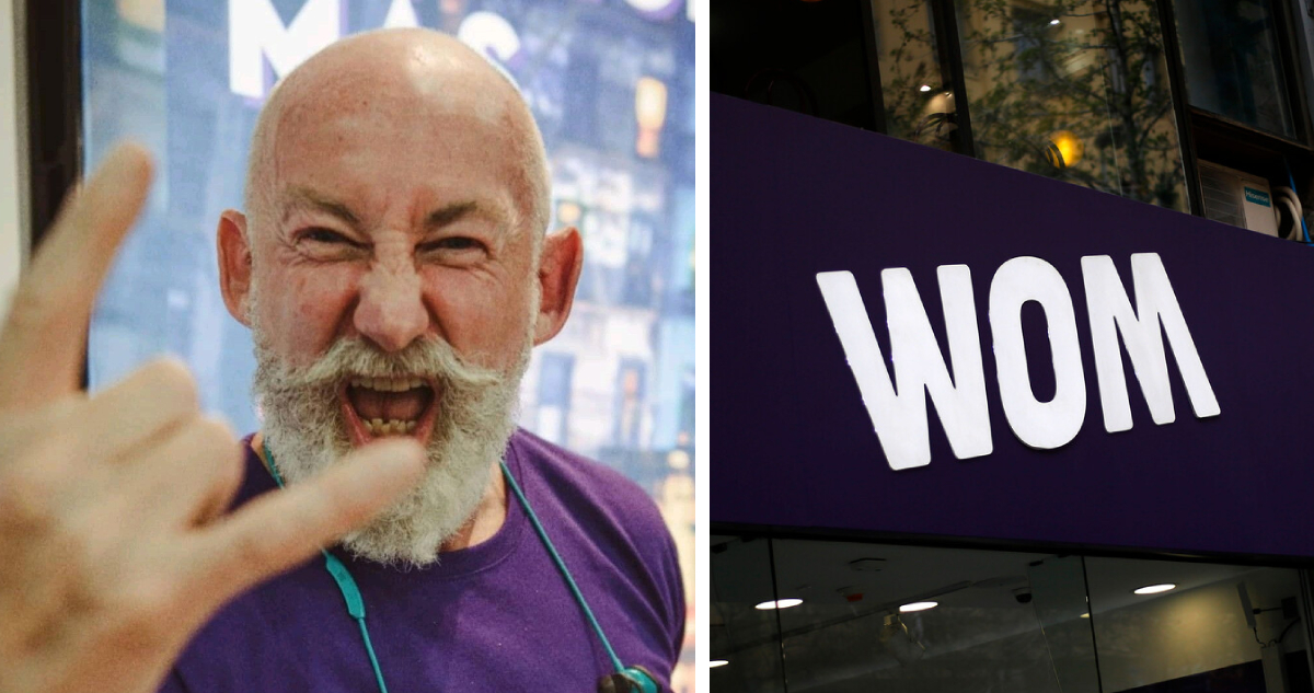 Izquierda: Chris Bannister Derecha: fachada tienda wom