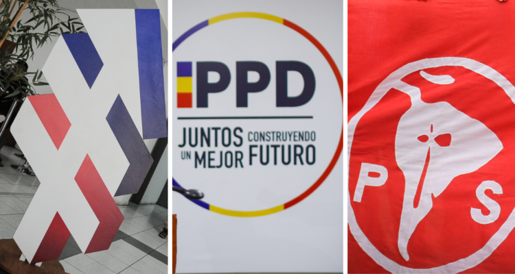 Logo de la DC, del PPD y del PS por situación en Máfil