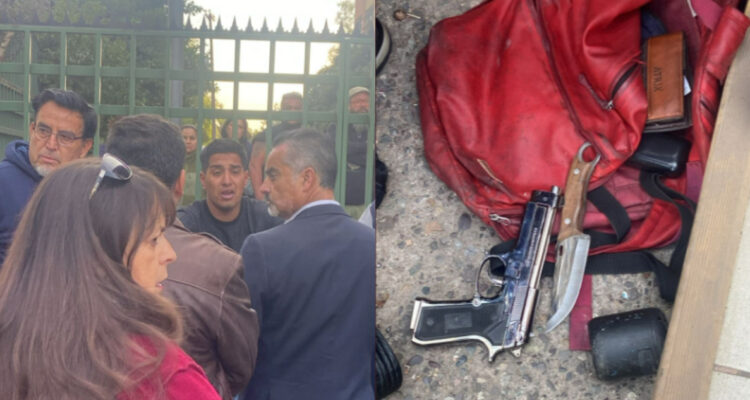 Retienen a sujeto que estaría grabando a niñas en colegio de Maipú: mantenía arma y cuchillo