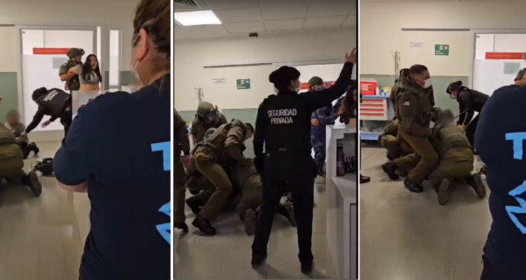 Video registra tenso momento tras agresión de usuarios a funcionarios del Hospital de Collipulli
