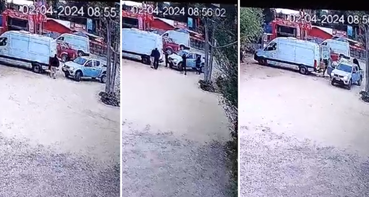 Captan momento del robo a camión repartidor de cigarros que terminó en persecución y con un baleado