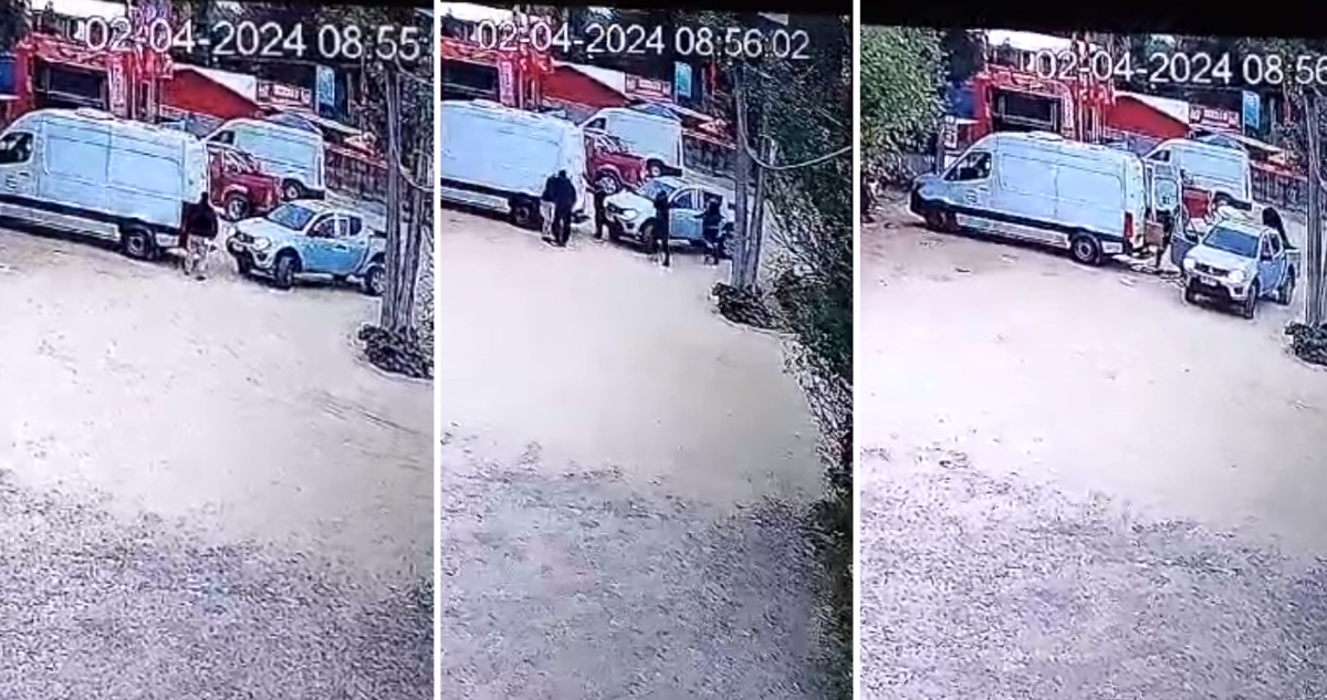 Captan momento del robo a camión repartidor de cigarros que terminó en persecución y con un baleado