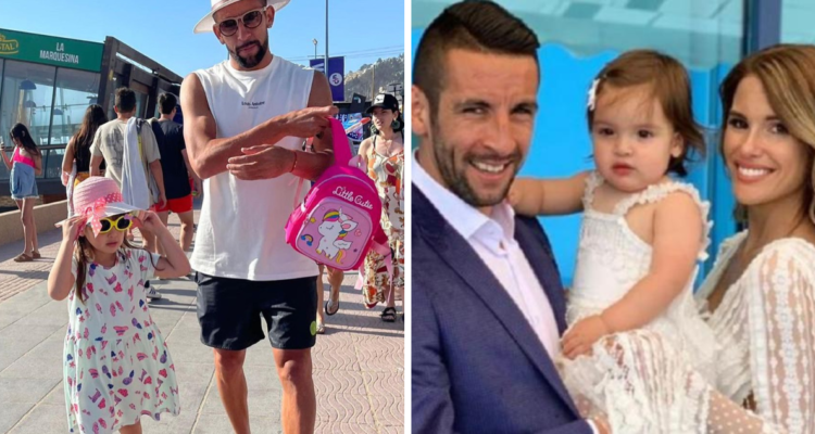 Mauricio Isla junto a su hija Luz y su expareja Gala Caldirola