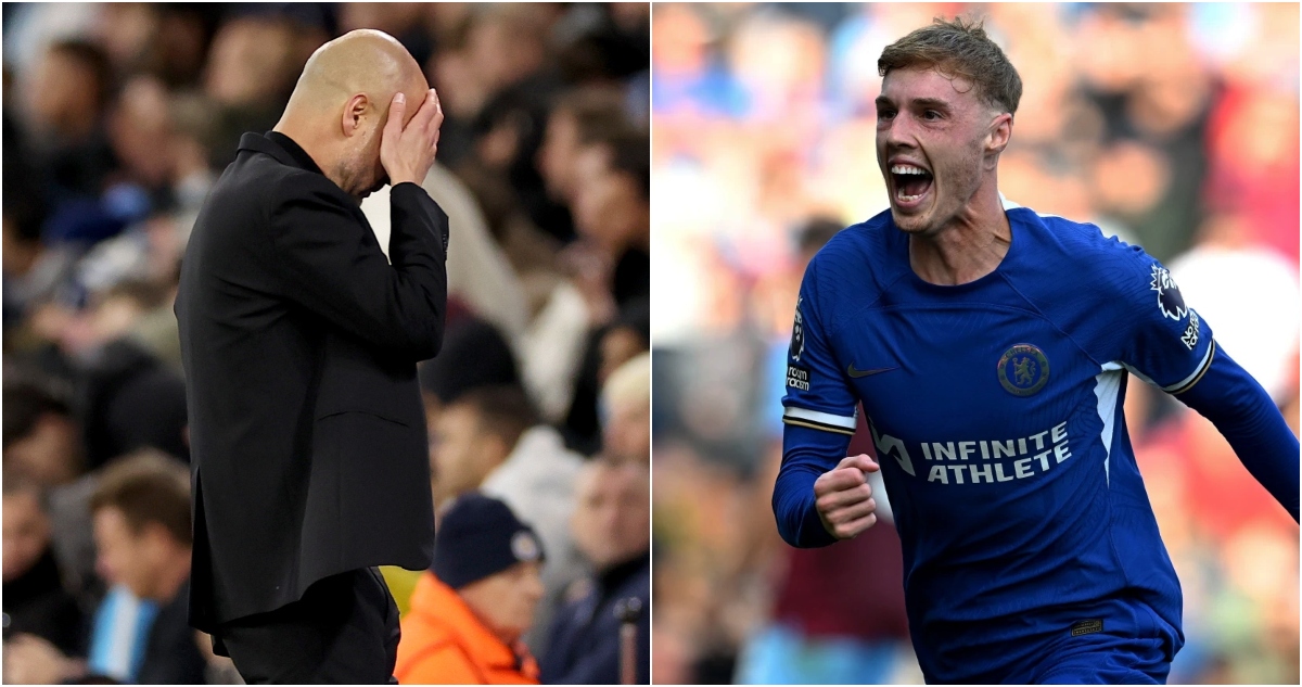 Pep Guardiola y Cole Palmer