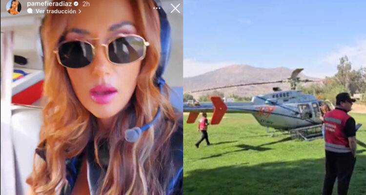 Helicóptero aterriza de emergencia en Chicureo: Pamela Díaz iba de pasajera