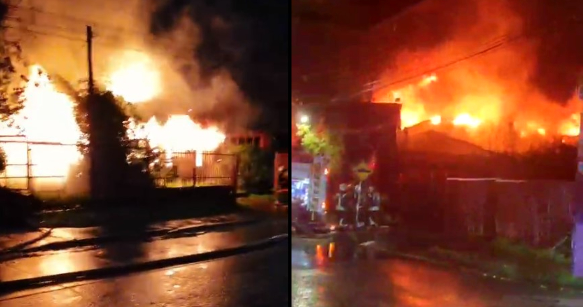 Incendio consume tradicional restaurante Rincón Criollo en sector Nonguén de Concepción