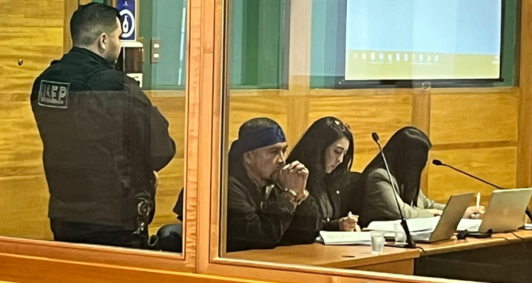 Héctor Llaitul durante juicio en su contra