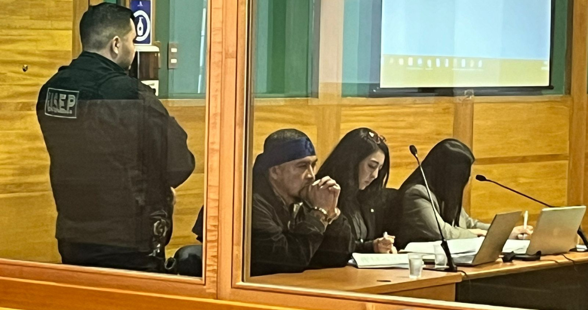 Héctor Llaitul durante juicio en su contra