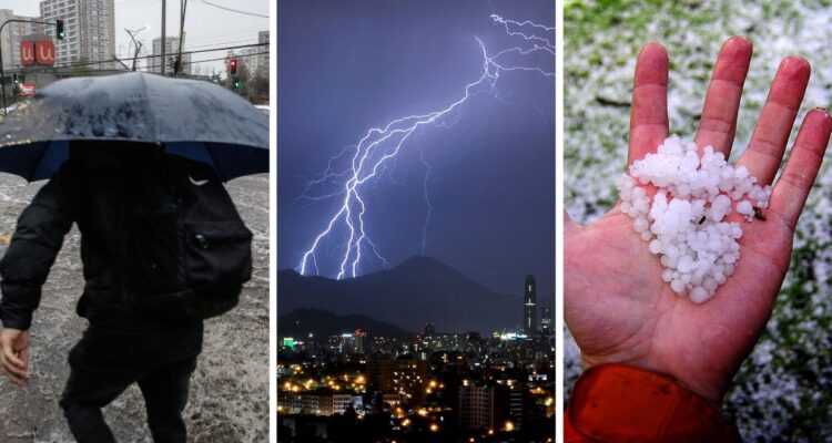 Cuándo, dónde , en qué regiones lloverá. Pronóstico del tiempo anuncia lluvias para gran parte del territorio de Chile, con tormentas eléctricas y granizos.