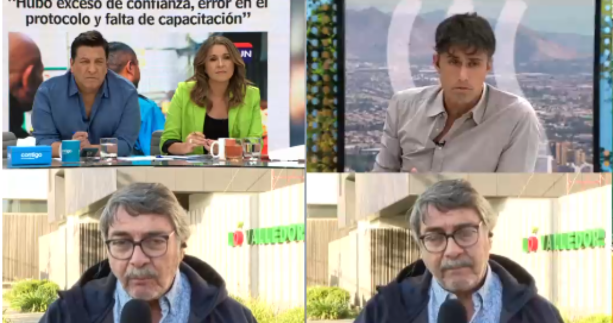 Animadores de CHV, Julio César Rodríguez, Monserrat Álvarez y Roberto Cox, junto a Vocero de Lo Valledor