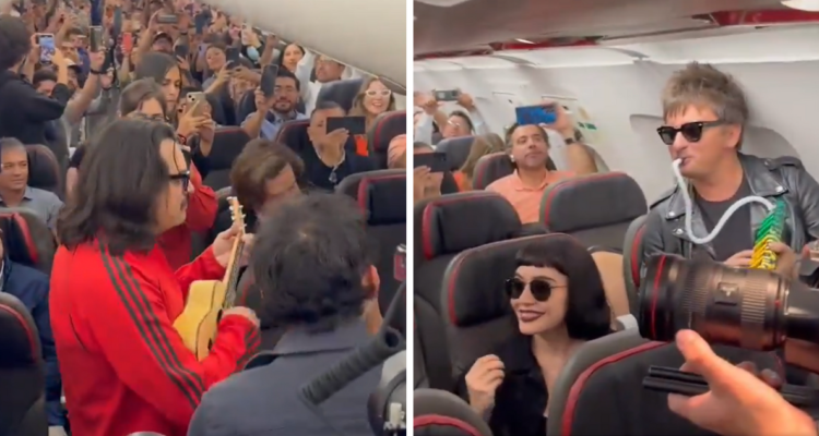 Los Bunkers sorprenden a pasajeros de avión con show en pleno vuelo a Iquique