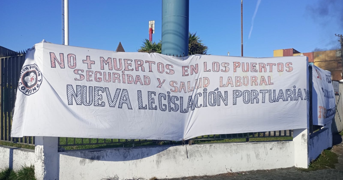 Manifestación de portuarios Coronel