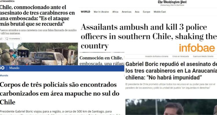 “Grave crisis de seguridad en Chile”: así reaccionaron medios internacionales a muerte de carabineros