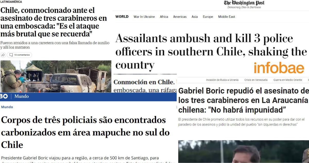 “Grave crisis de seguridad en Chile”: así reaccionaron medios internacionales a muerte de carabineros