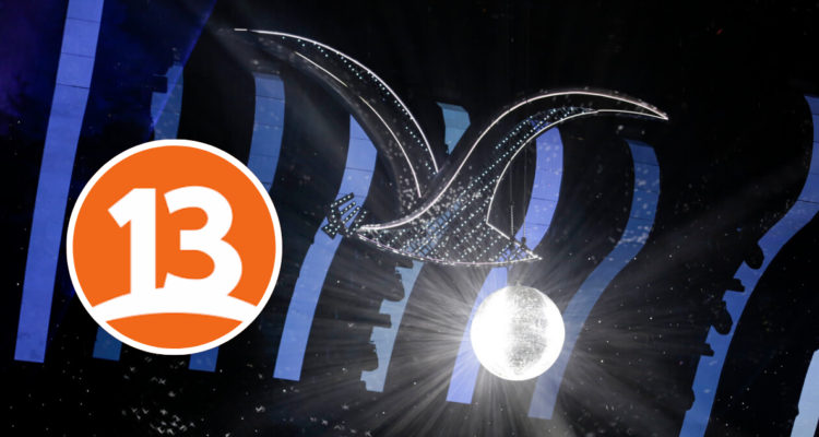 Fotografía del Festival de Viña 2024 y logo de Canal 13 en referencia a licitación