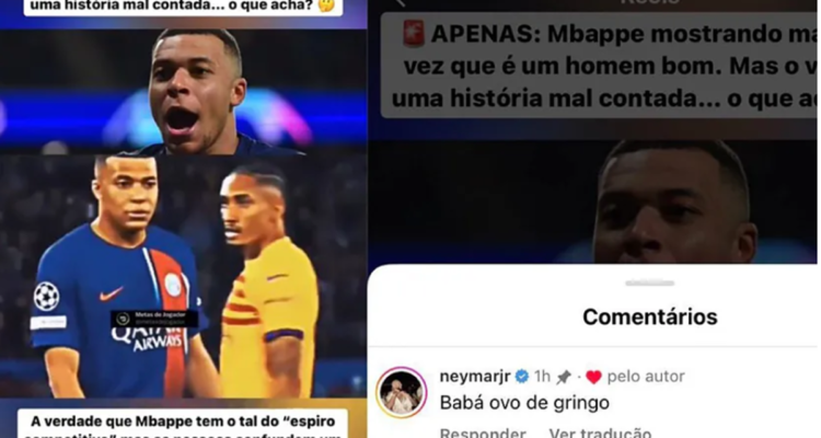 Neymar cuestionó a página brasileña que apoyó a Mbappe
