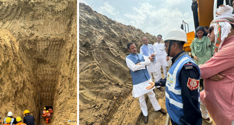 Intento de rescate de niño que cayó a pozo en la India