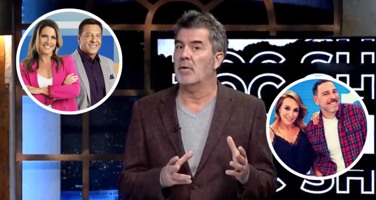 Pollo Valdivia y rostros de matinales en referencia a críticas a medios