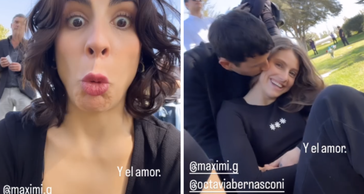 Carmen Zabala (izquierda) y Max Salgado con Octavia Bernasconi (derecha) en referencia a video subido por la actriz