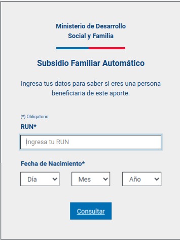 Cómo revisar con tu RUT si recibes el Subsidio Familiar Automático