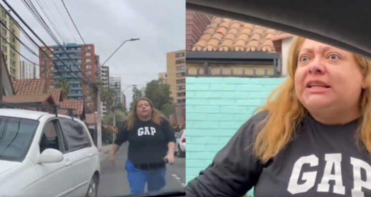 “Roto de mierda”: mujer agrede e insulta a conductor tras circular contra el tránsito en La Florida